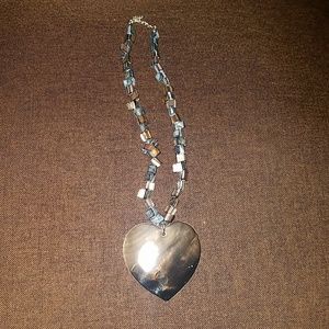 Heart necklace and earrings
